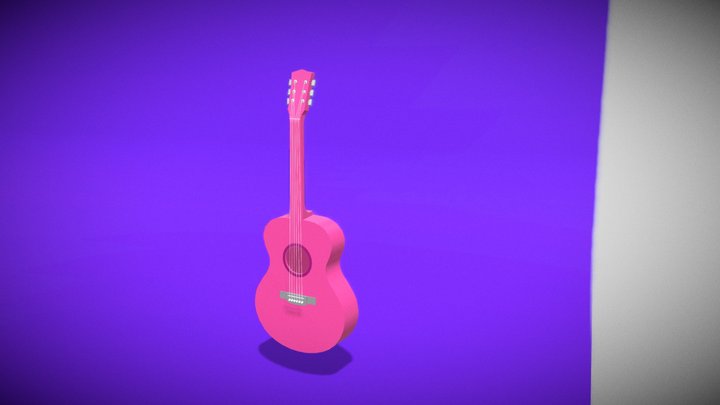 guitar_low_poly_from_blueprint 3D Model