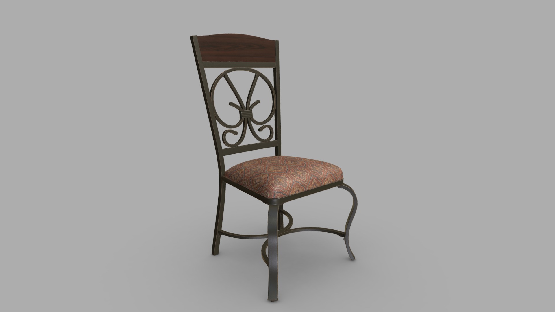 3D model Dining Chair - This is a 3D model of the Dining Chair. The 3D model is about a chair with a cushion.