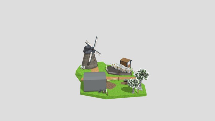 DAE Diorama retake – Small farm 3D Model
