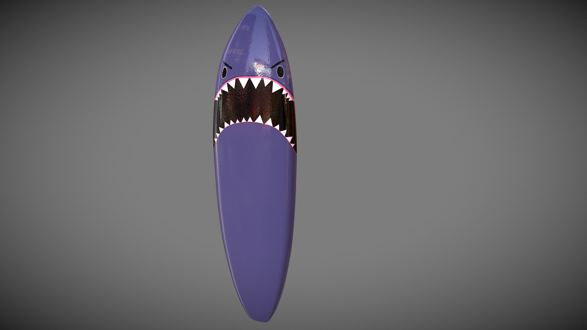 3D model Shark surf table - This is a 3D model of the Shark surf table. The 3D model is about a purple and white object.