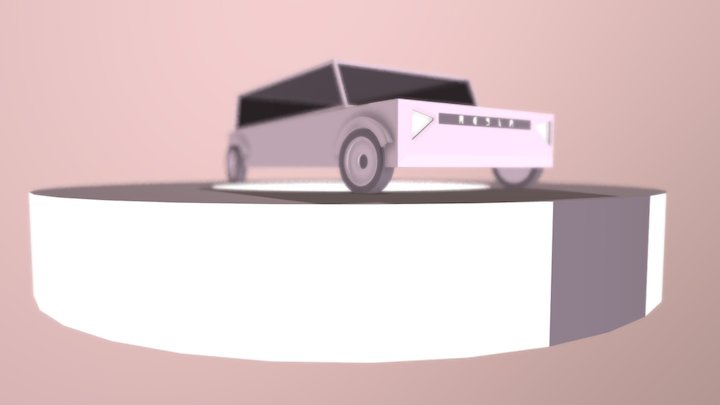 Low-poly electric car 3D Model