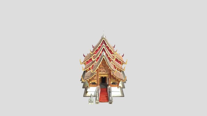 Thai style Buddhist temple building
