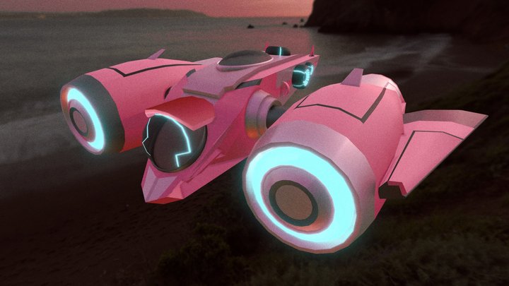 Pink Explorer with Barrel Wings 3D Model
