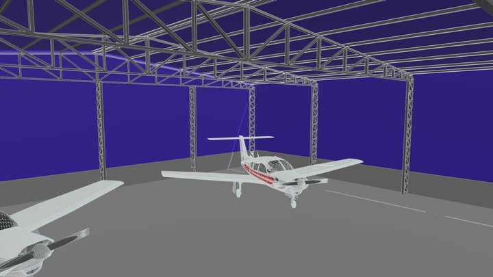 HANGAR PARA DOIS AVIÕES 3D Model