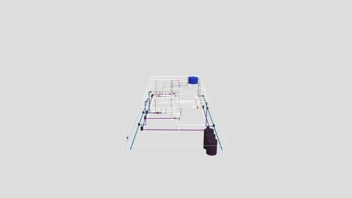 Projeto hidrossanitário - Resididência Diego 3D Model