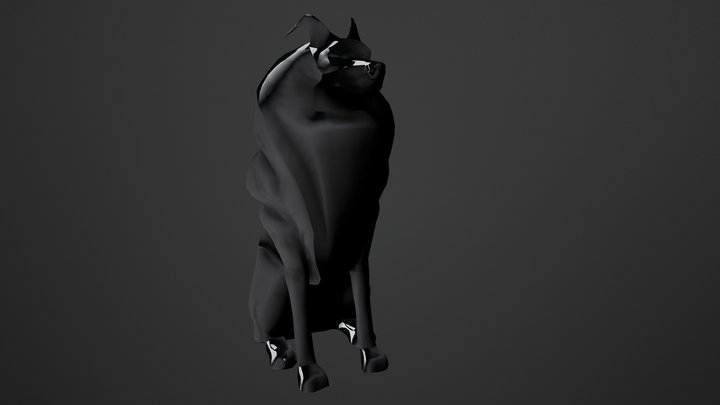Wolf Statue 3D Model