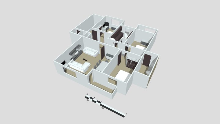 PLANTA DE CASA 3D Model