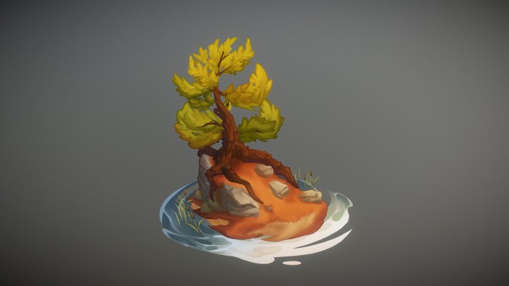 Sun-touched Tamarack - 2.5D Model 3D Model