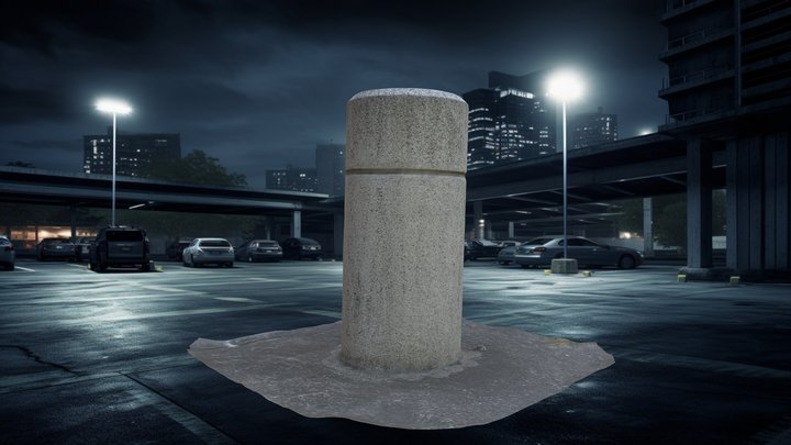 Cement Road Post - 3D Scan - Decimated 3D Model