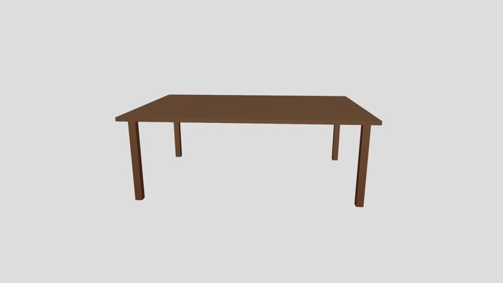 Table brown rectangular 3D Model