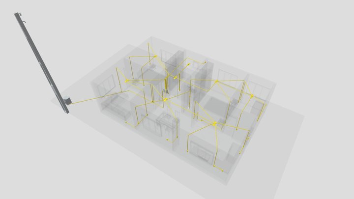 Projeto elétrico residencial - residência  2/4 3D Model
