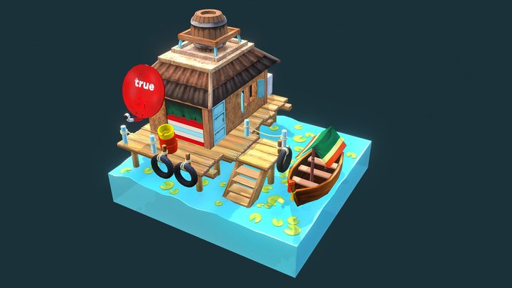 Boat House - Polycount Challenge 51 3D Model