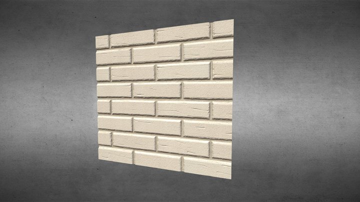 Brick white, Klinker perlweiß 3D Model