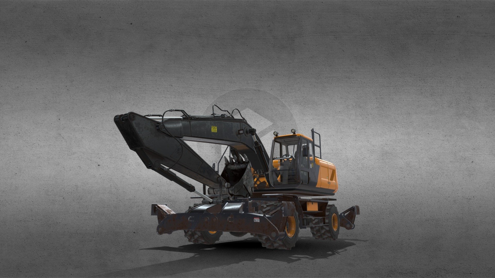 Wheeled Excavator - Buy Royalty Free 3D model by Phil Rivera ...