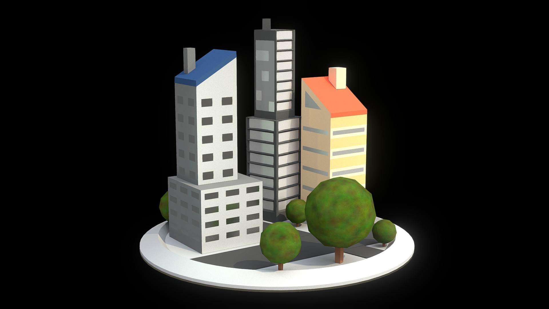 3D model 3d Icon – City - This is a 3D model of the 3d Icon - City. The 3D model is about a toy house made of building blocks.