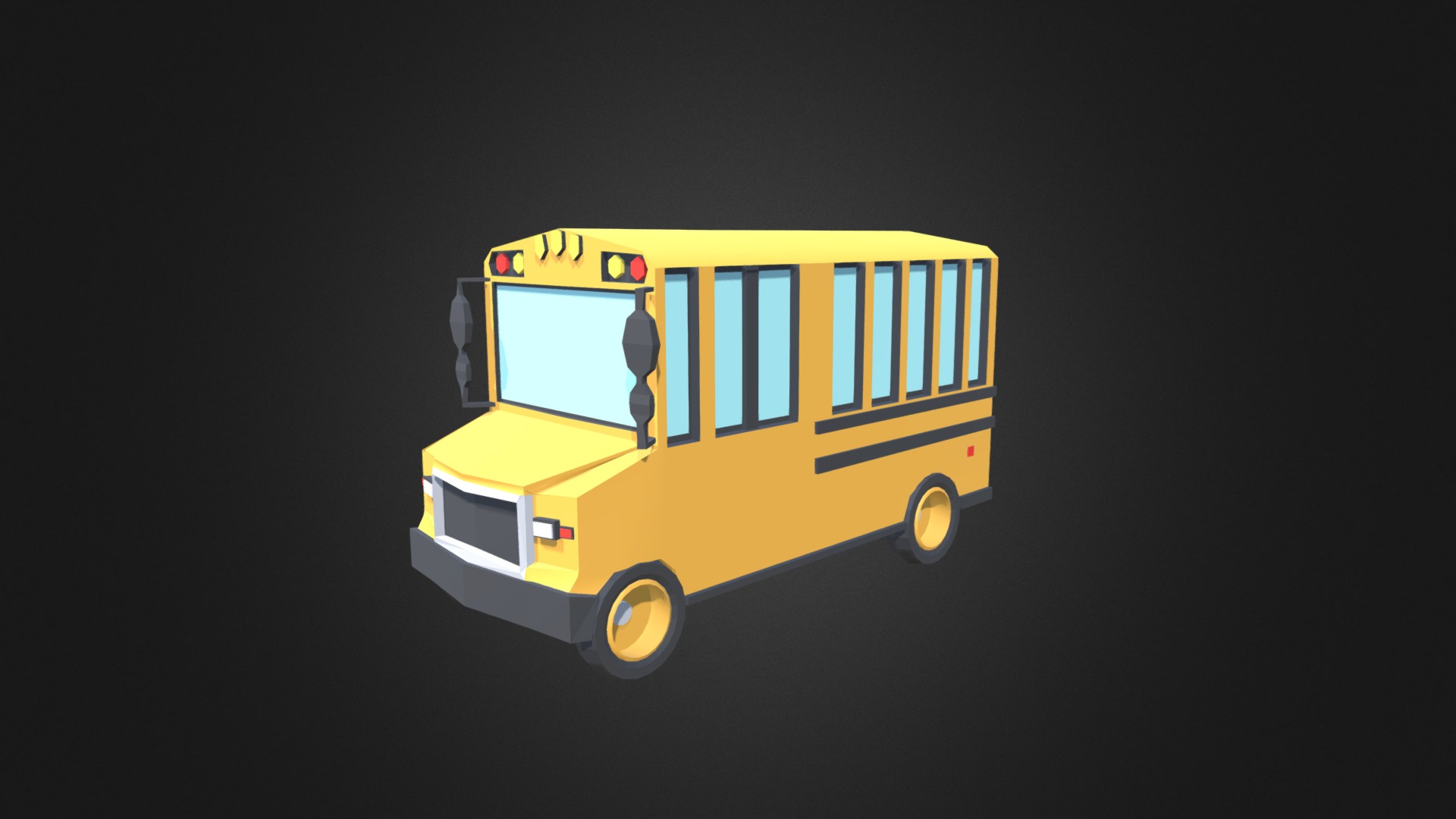 3D model School Bus - This is a 3D model of the School Bus. The 3D model is about a yellow and black vehicle.