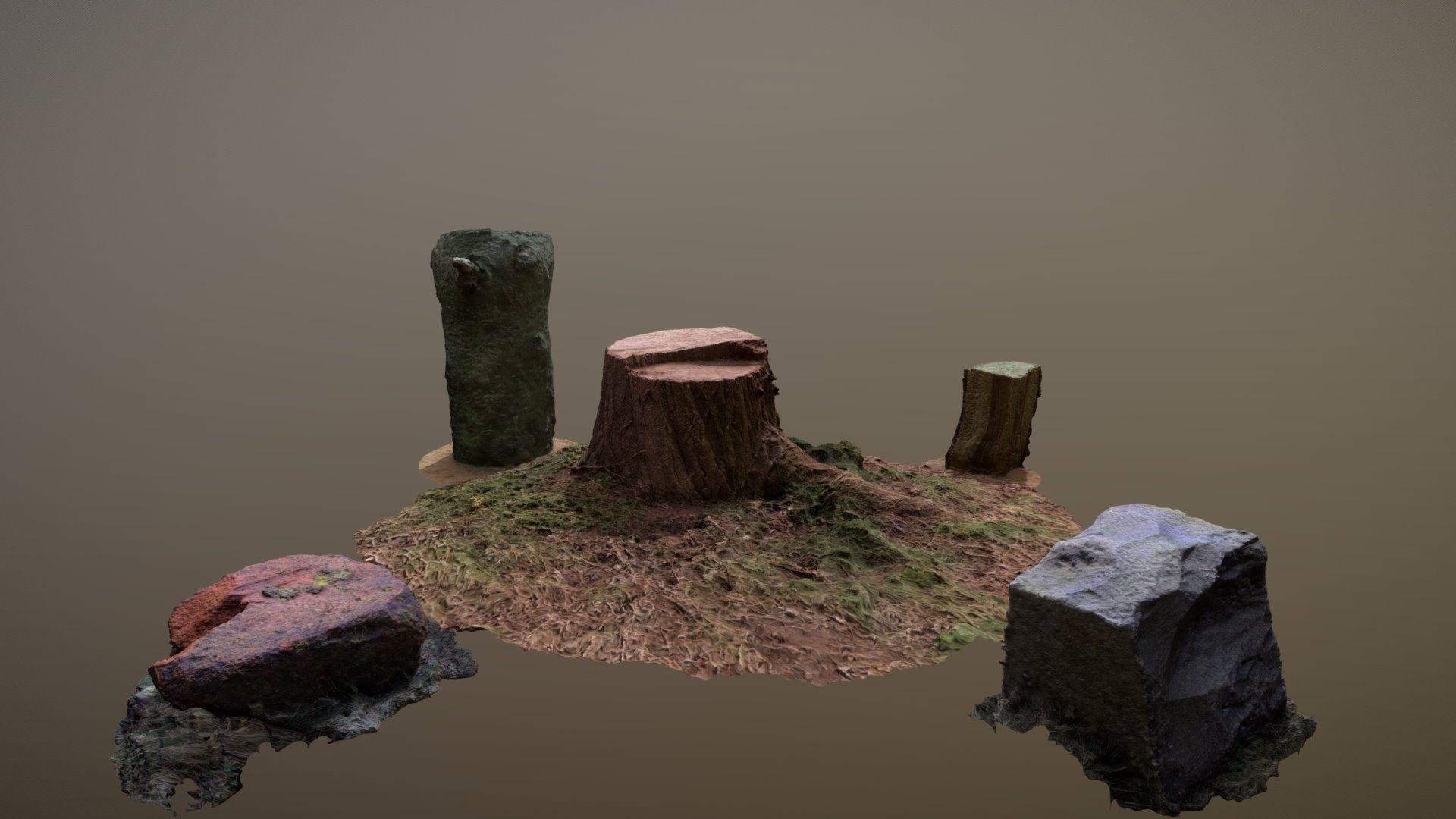 3D model Nature Bundle - This is a 3D model of the Nature Bundle. The 3D model is about a group of rocks in a body of water.