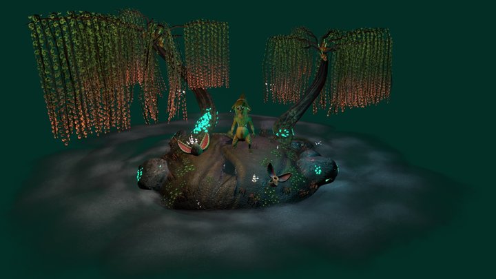The Swamp and The Lizard 3D Model