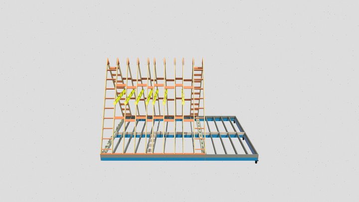 А-frame 6х6 база + патио 3D Model