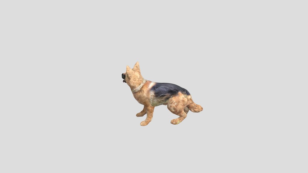 German Shepard Dog Rigged Hair