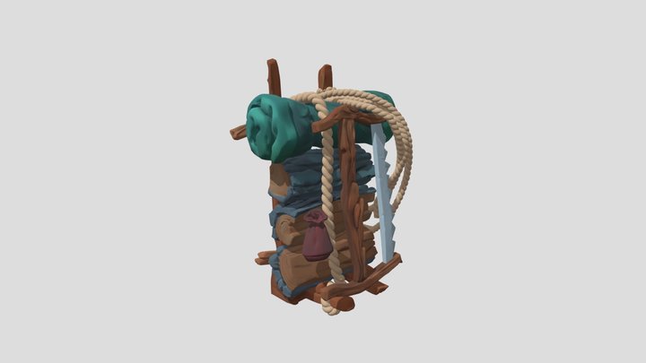 Adventurers set - Backpack 3D Model