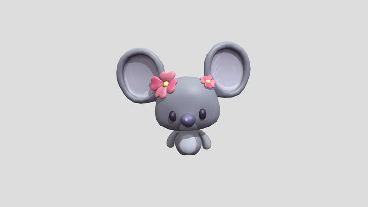 Koala con flor 3D Model