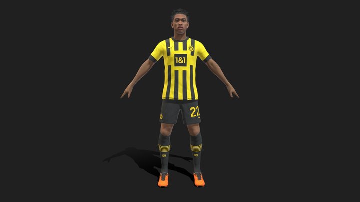3D Rigged Jude Bellingham Borussia Dortmund 2023 3D Model