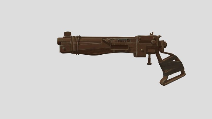 Rusty Wooden Gun Fallout 3d Model 3D Model