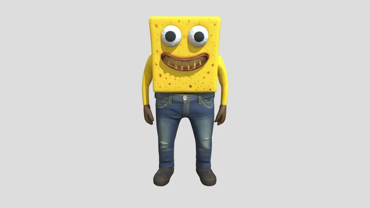 Yellow Sponge Character 3D Model