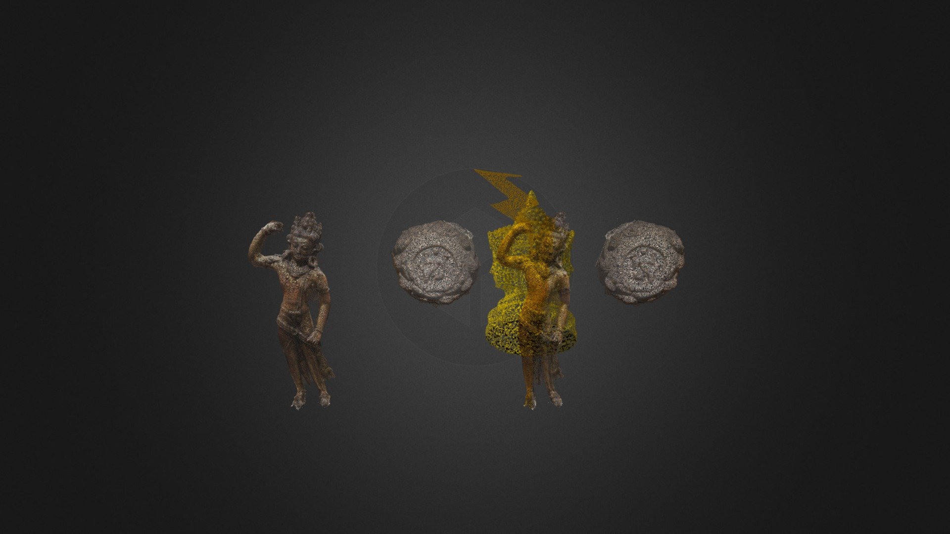 Indra With Thunderbolt Guarding Buddha