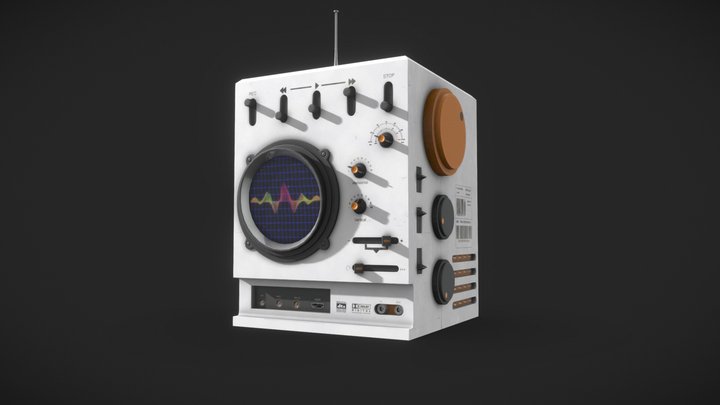 Retro-futuristic radio 3D Model