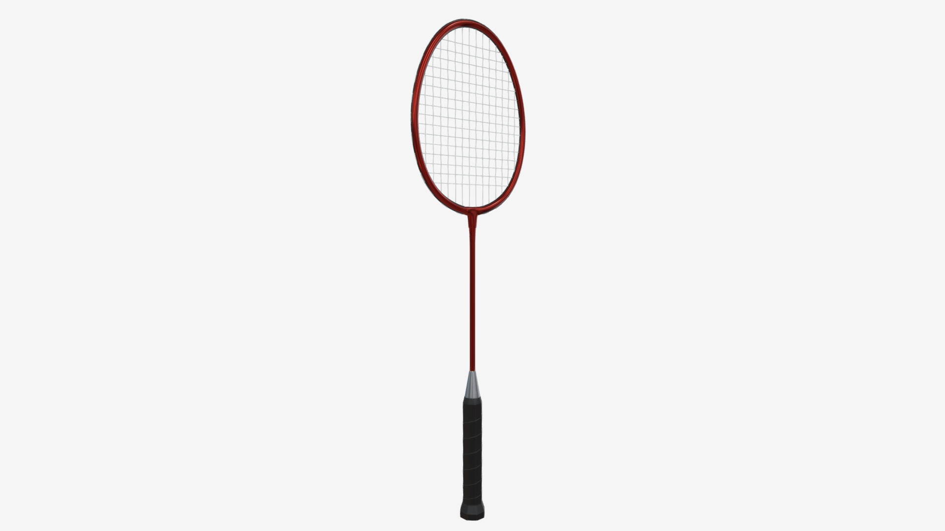 3D model Badminton Racket - This is a 3D model of the Badminton Racket. The 3D model is about a red and white tennis racket.