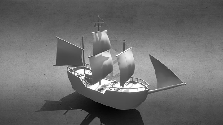 Pirate Ship Practise (Unfinished) 3D Model