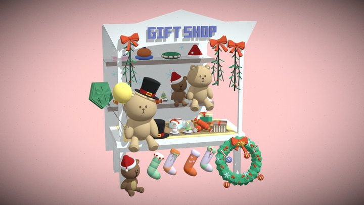 Christmas Gift Shop 3D Model