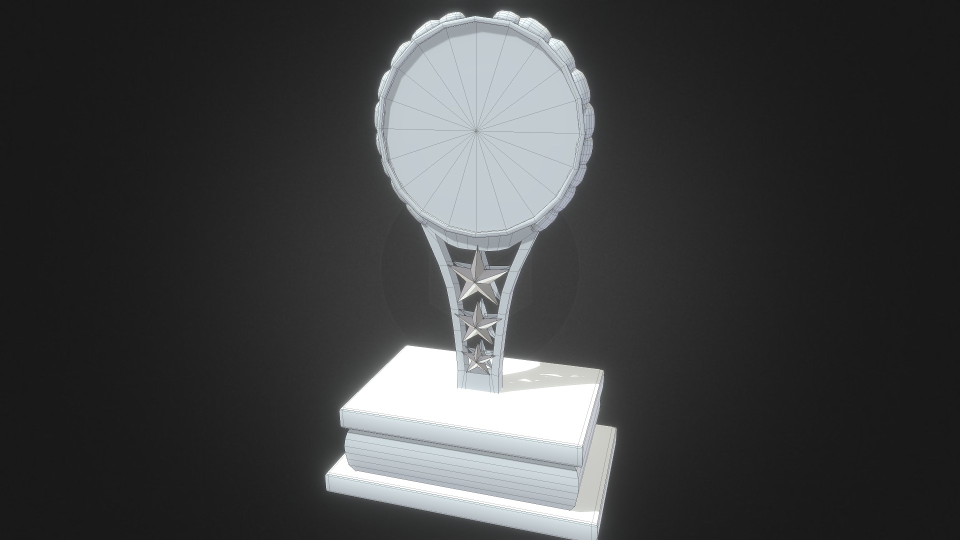3D model Art Trophy untextured - This is a 3D model of the Art Trophy untextured. The 3D model is about a trophy on a pedestal.