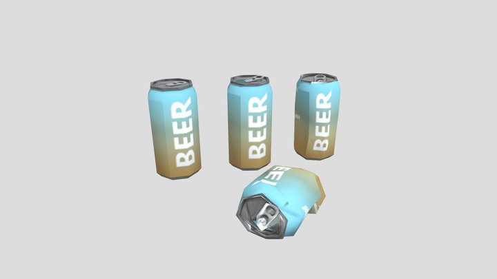 Low Poly Beer Cans 3D Model
