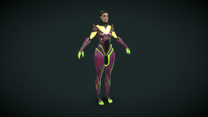 Sci-Fi Game Character 3D Model