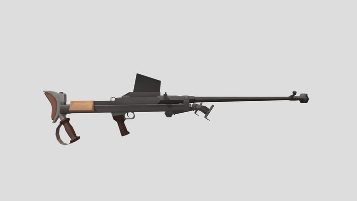 Anti-tank rifle (low poly) 3D Model