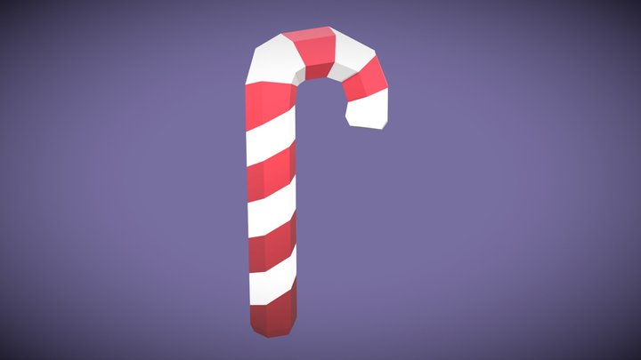 Candy cane low poly 3D Model