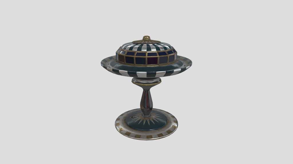 1930s Deco Streamline Saucer Lamp Ornate