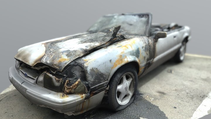Burned Up Ford Mustang, Charlotte, NC, June 2021 3D Model