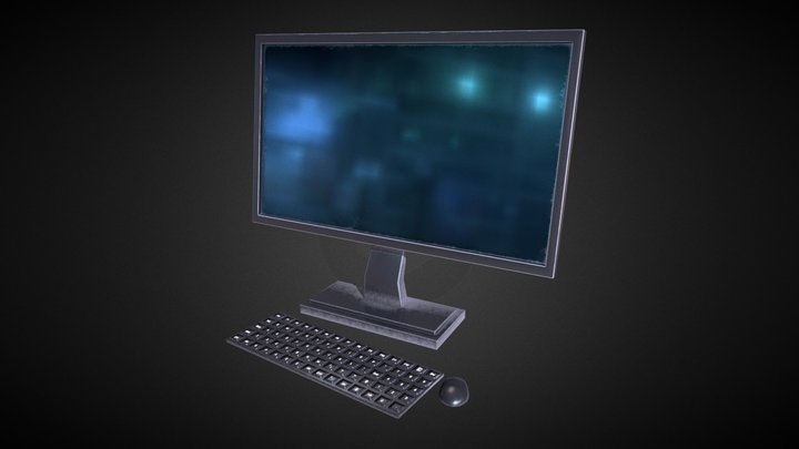 Desktop Computer - Low Poly 3D Model