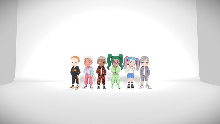 Energy Kids (Game Version Models) 3D Model