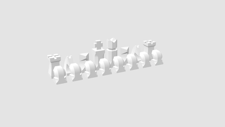 The most visual chess set. 3D Model