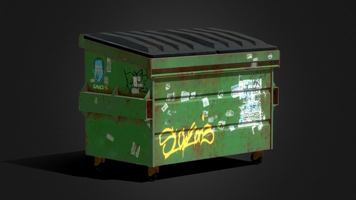 LOW POLY - DUMPSTER 3D Model