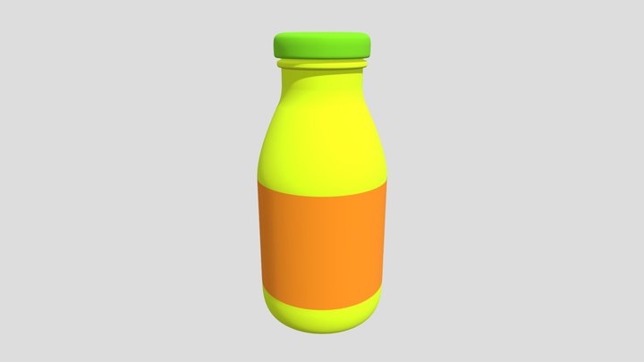200ml Glass Juice Bottle Design 3D Model