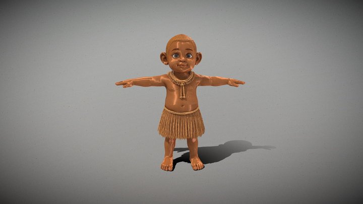 Stylized Tribal Village Child Character_T – Kostenloses 3D-Modell STL