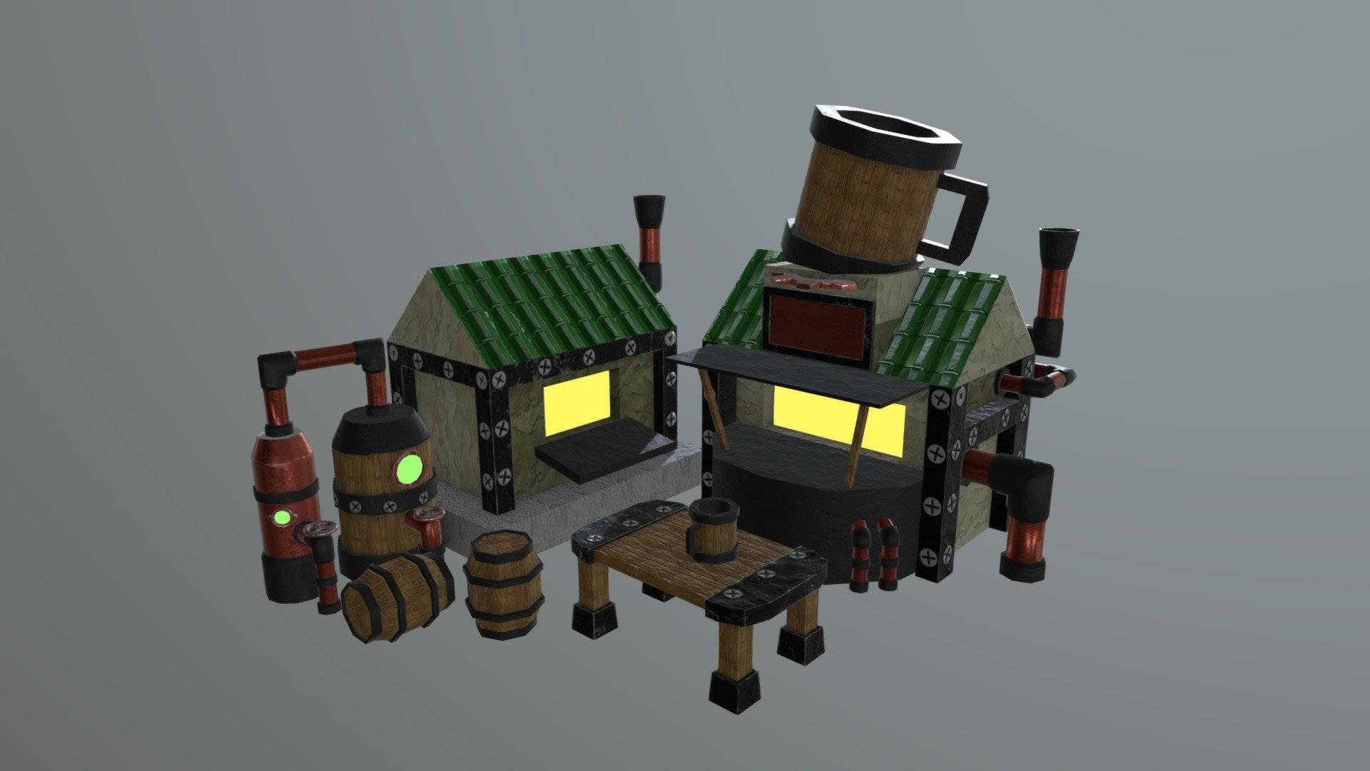 Community Building: Bar Lv3 - 3D model by Raikojou [0942ebf] - Sketchfab