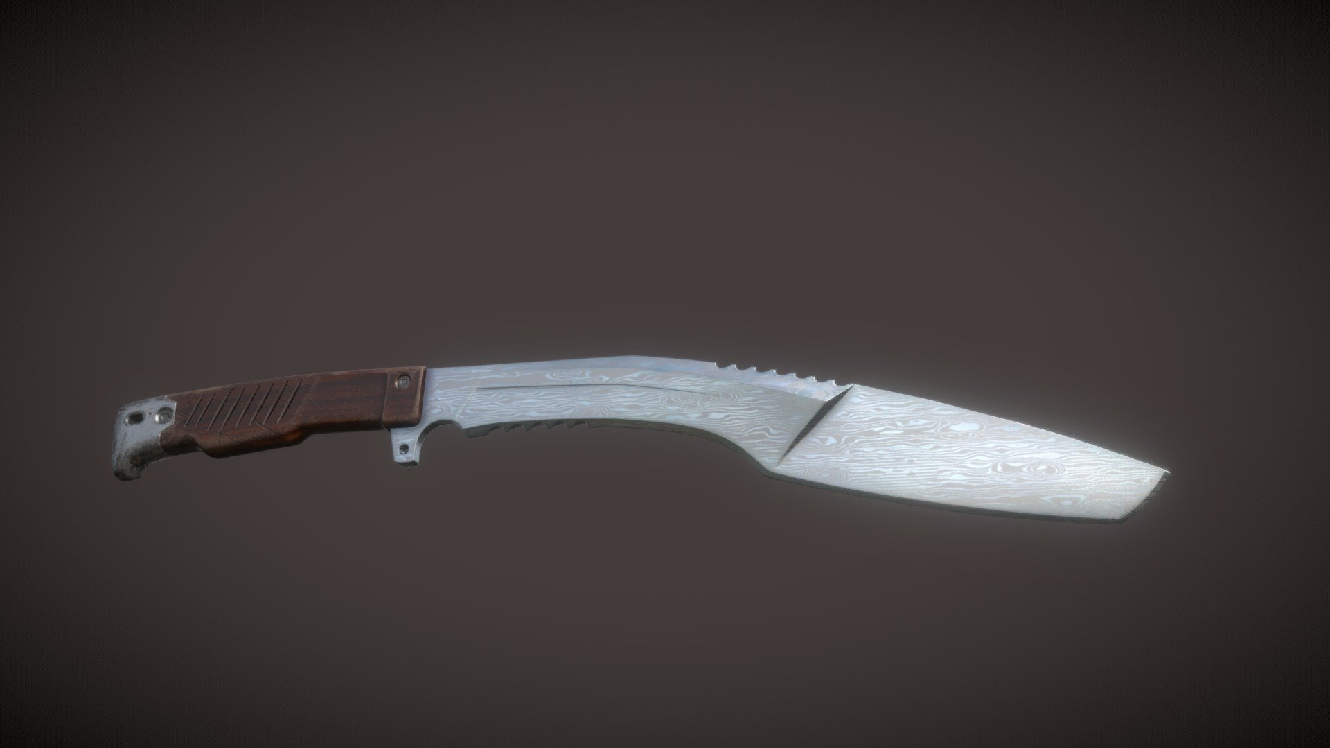 Kukri Knife Damascus Steel - 3D model by mariorad [0943248] - Sketchfab