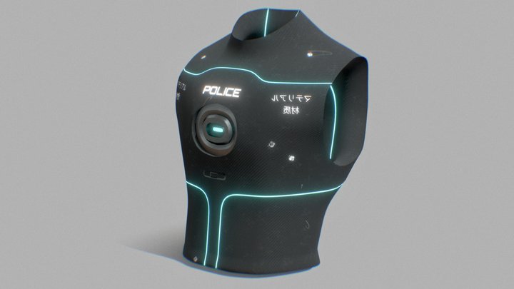 SciFi Kevlar Police Vest 3D Model